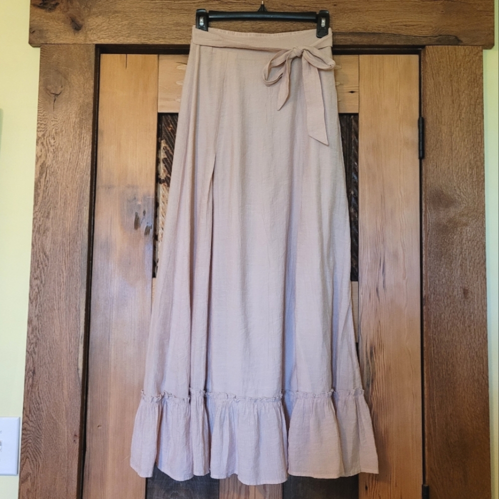 Hayden Los Angeles Pale Dusky Mauve Pink Lined Cottage Core Maxi Skirt size S